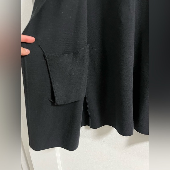 Jcrew Factory long sweater blazer open front cardigan black size small - Picture 3 of 9